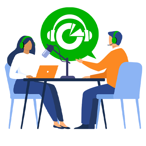 two people interviewing for the comply marketing compliance podcast
